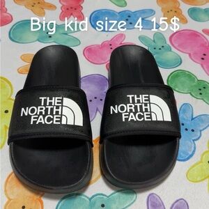 The North Face Black Kids Slide Sandals with White Logo